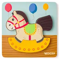 Holz-Schaukelpferd Baby-Puzzle 5-teilig - Woodyland