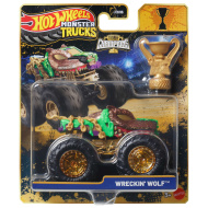 Hot Wheels Monster Trucks: Wreckin Wolf Sieger-Monsterauto mit Pokal 1:64 - Mattel