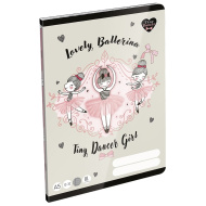 ICO: LizzySuli Lovely Ballerina Tiny Dancer, liniertes Schulheft A5 für die 3. Klasse, 12-32