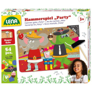 LENA: Korktafel mit Hammer, 54-teiliges Spielset – Party
