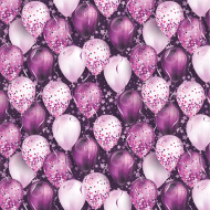 Lila-weißes Geschenkpapier mit Luftballons, 100 x 70 cm