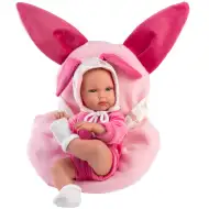 Llorens: Bimba Neugeborenes mit rosa Hasentrage, 35 cm