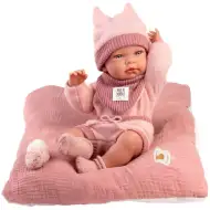 Llorens: Nica neugeborenes Mädchenpuppe in rosa Kleidung mit Kissen 38cm