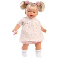 Llorens: Roberta 33 cm große weinende Puppe mit Schnuller im geblümten Kleid