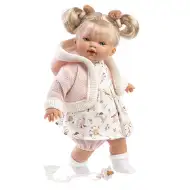 Llorens: Roberta weinende Puppe mit Schnuller, in rosa Kleidung, 33 cm