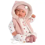 Llorens: Tina 44cm weinende Puppe in rosa Kapuzenweste