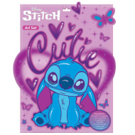 Luna: Disney Stitch Art-Set Ausmalbuch mit 6 Filzstiften und Aufklebern