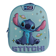 Luna: Must Team 3D Stitch im Weltraum gemusterter, abgerundeter Kindergartenrucksack 26 x 10 x 32 cm