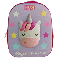 Luna: Must Team 3D mit Einhorn-Motiv, abgerundeter Kindergartenrucksack, 26 x 10 x 32 cm