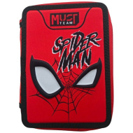 Luna: Must Team Federmäppchen mit Spider-Man‑Motiv, zweistöckig, gefüllt, 15 x 5 x 21 cm