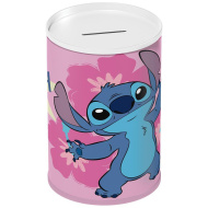 Luna: Zylindrische Metall-Spardose mit Disney Stitch-Motiv, 10 x 15 cm