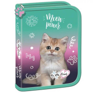 MLF Kitty Party Federmäppchen mit Katzenmotiv, aufklappbar, PC03, 20,5 x 14 x 3,5 cm