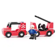 Magnetisches Feuerwehrauto mit Anhänger - Woodyland