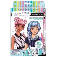 Make it Real: Mode-Design-Skizzenbuch mit Zubehör - Pastell Pop