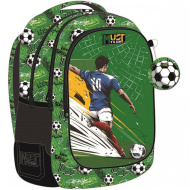 Must: Abgerundeter Schulrucksack mit Fußballmuster, 32 x 18 x 43 cm