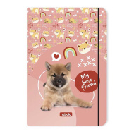 Nebulo: Best Friend – Gummibandmappe mit Hundemotiv im A4-Format