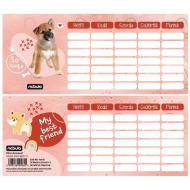 Nebulo: Best Friend – Mini-Stundenplan mit Hundemotiv, ein Blatt, beidseitig bedruckt