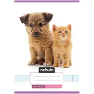 Nebulo: Geheftetes liniertes Heft für die 1. Klasse mit Hunde- und Katzenmotiv, 14-32, A/5