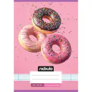 Nebulo: Geheftetes liniertes Heft für die 2. Klasse A5 16-32 Süßes Muster - Donut