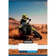 Nebulo: Geheftetes liniertes Heft mit Muster, 3. Klasse, Cross-Motorradfahrer in der Wüste, 12-32 A/5