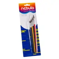 Nebulo: Pinselset mit bemaltem Holzgriff, 5 Stück (2-4-6-8-10)