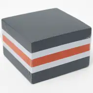 Notizblock in Schwarz-Weiß-Orange, 8,5x8,5x4 cm