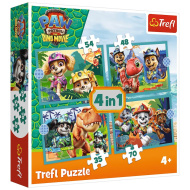 PAW Patrol – Abenteuer auf der Dino-Insel, 4-in-1-Puzzleset – Trefl