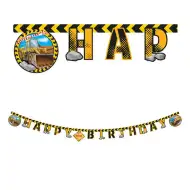 Party-Banner mit Baumaschinen-Muster 200cm