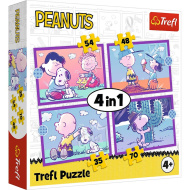 Peanuts Snoopy – Snoopys Hundetag, 4-in-1 Puzzle, 35/48/54/70 Teile - Trefl