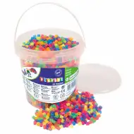 PlayBox: 5mm MIDI Neon-farbene Bügelperlen im Eimer, 5.000 Stück Packung