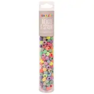PlayBox: Gestreifte, bunte Fädelperlen, 180-tlg. Set