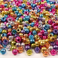 PlayBox: Zylinderförmige bunte Perlen in Metallicfarben, 1000er-Packung