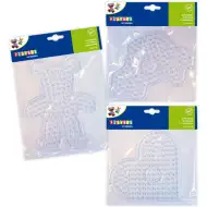 Playbox: XL Bügelperlen Grundplatten-Set – 3 Stück (Bär, Herz, Auto)