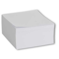 Quadratischer Notizblock, 8,5 x 8,5 x 4 cm, 500 Blatt, weiß, geleimt