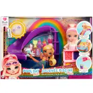 Rainbow High: Pool-Party-Spielset mit Blush Parker Puppe