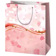 Rosa herzförmige exklusive Geschenktasche in normaler Größe 11x6x14cm