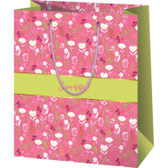 Rosa, mittelgroße Geschenktasche mit der Aufschrift „Mit Liebe“, 18 x 23 x 10 cm
