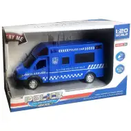 Schwungradbetriebenes Polizeibus-Modell mit Licht- und Soundeffekten im Maßstab 1:20