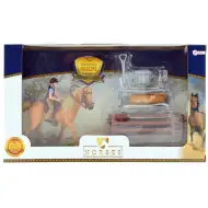 Spielset mit braunem Pferd und Reiter