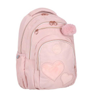 Spirit: Abgerundete Schultasche/Rucksack mit Herzchen, 3 Fächer, 31 x 21 x 46 cm