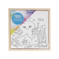 Spirit: Aufgespannte Leinwand mit Oktopusmuster, 15 × 15 cm