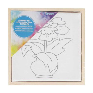 Spirit: Aufgespannte, blumengemusterte Künstlerleinwand 15 x 15 cm