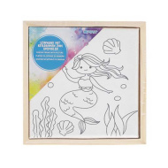 Spirit: Gespannte Leinwand mit Meerjungfrauenmuster, 15 x 15 cm