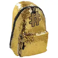 Spirit: Hashtag Gold Pailletten-Schulranzen, Rucksack 41x32x21cm