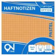 Spirit: Kariertes pastell-oranges 100-Blatt-Haftnotizblock 75x75mm