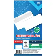 Spirit: Weiße Briefumschläge LA/4 11x23cm 100 Stück Packung