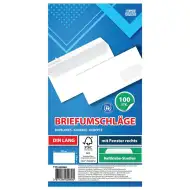 Spirit: Weißer Fensterumschlag LA/4 11x23cm 100 Stück Packung