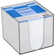Spirit: Weißer Notizblock in transparentem Behälter, 900 Blatt, 9x9x9cm