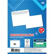 Spirit: Weißer Umschlag B6 17,6x12,6cm 50er-Pack