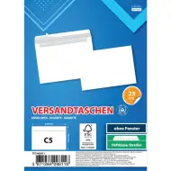 Spirit: Weißer Umschlag C5 22,9x16,2cm 25er-Pack